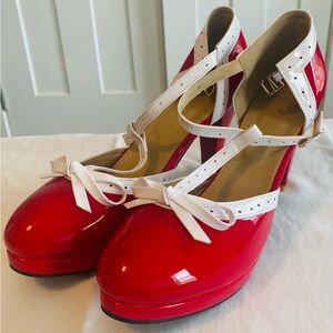 Retro Bow Mary Jane High Heel Round Toe Pump